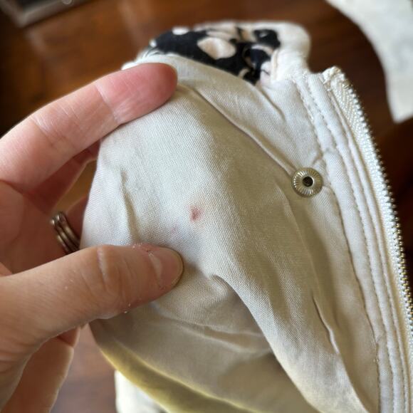 NWT Storia Quilted Jacket Sz M Paisley Printed Black Beige Grannycore - Picture 11 of 11